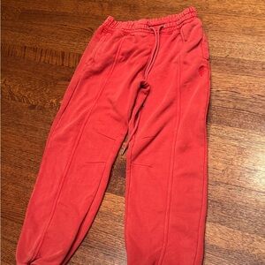 Free people washed red sweat pants XS